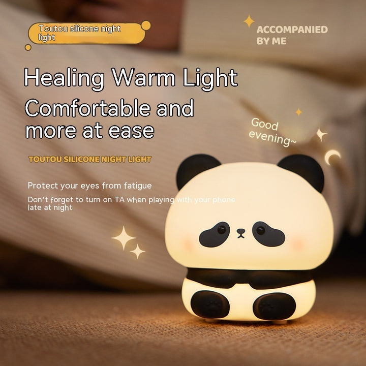 Panda LED LUMINĂ LUMINĂ Silicon Silicon Light Usb USB Reîncărcat atingere lampă de noapte LAMP LAMPA LAMP LAMPA LAMĂ DE COMIL