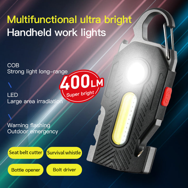 Încărcare multifuncțională Lumină de urgență de urgență convenabilă Cheie de lucru Lumină Lumină COB High Luminozitate întreținere Lumina de camping exterior LED LUMINĂ