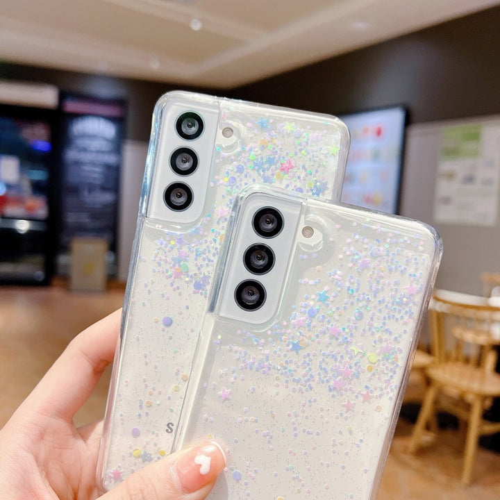 Transparent Glitter Powder Mobile Dream Polka Dot Drop Glue Glitter Protective Case