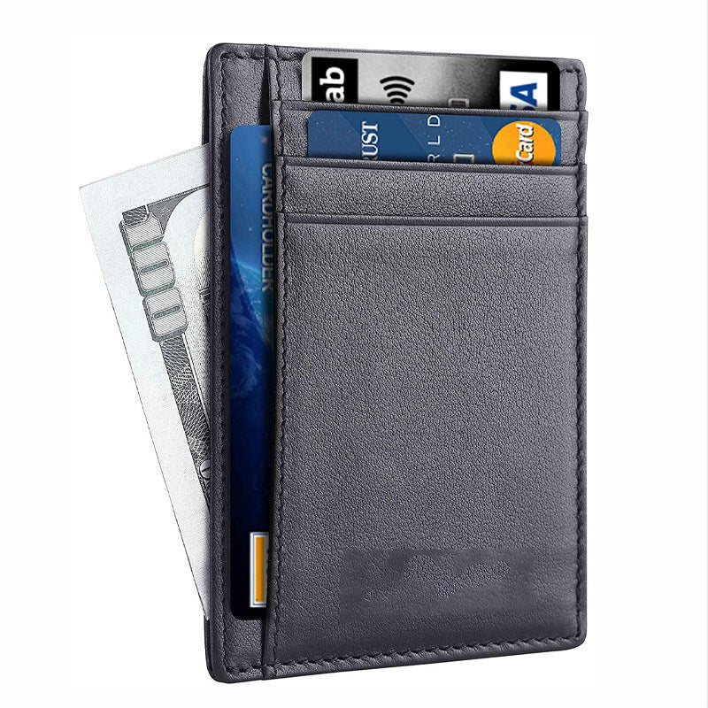 Men's Genuine Leather Anti-theft Swiping Card Holder