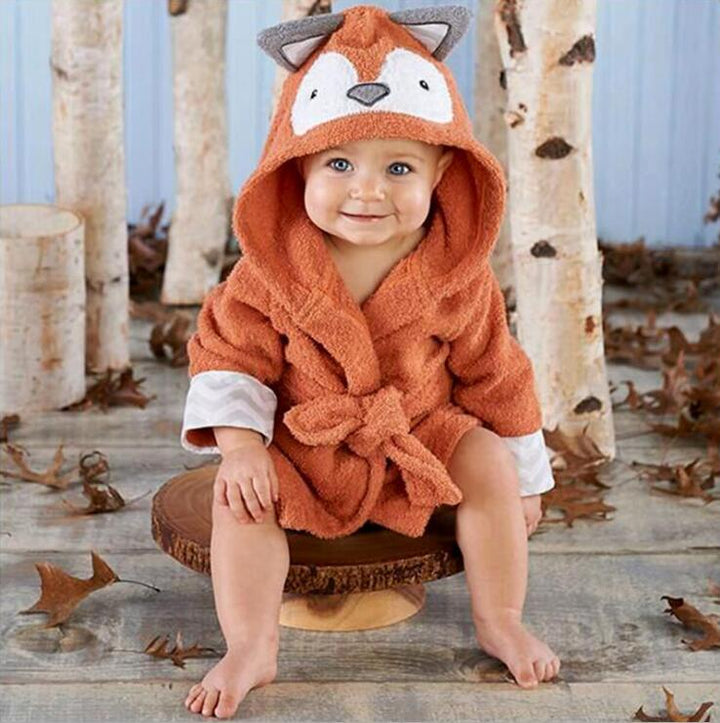 Infant Baby Cartoon Animal Shape Hooded Cloak Bathrobe