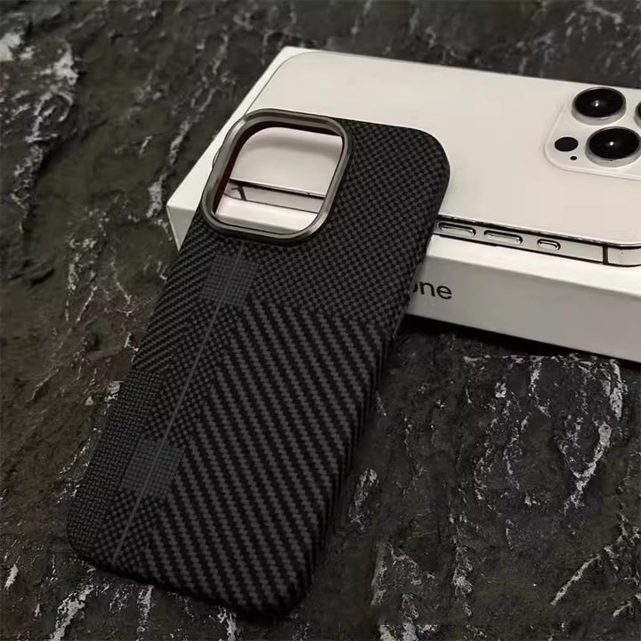 Applicable To IPhone15 Carbon Fiber Grain Magnetic Phone Case