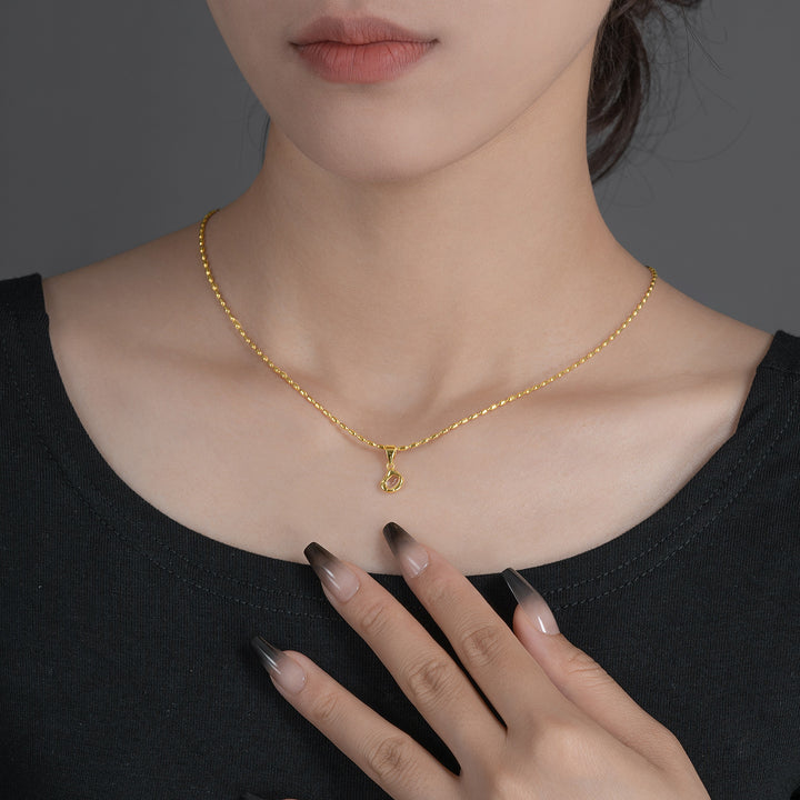 Simple Geometric Ellipse Crystal Irregular Necklace