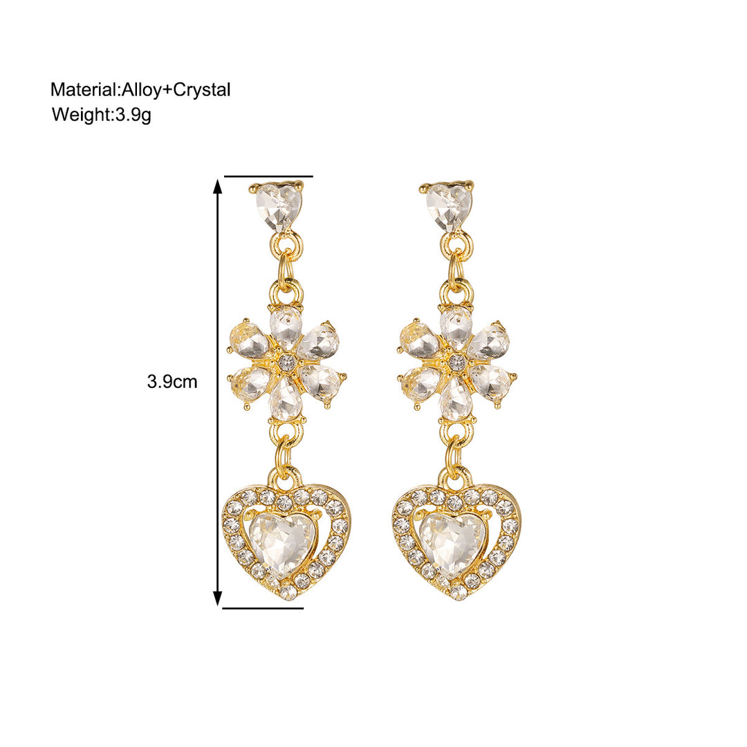 Love Heart Stud Earrings Female Super Zircon