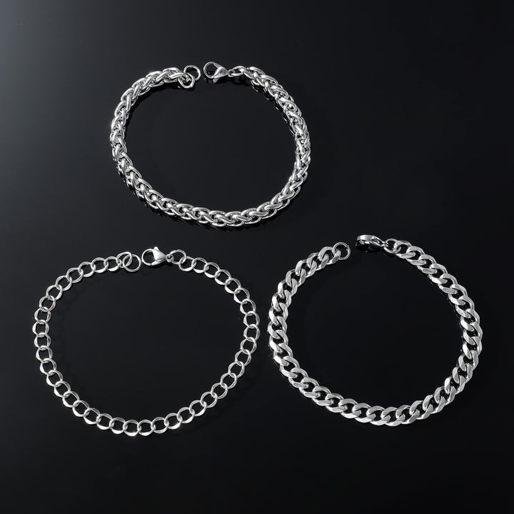 Simple Stainless Steel SUNFLOWER Three-piece Bracelet