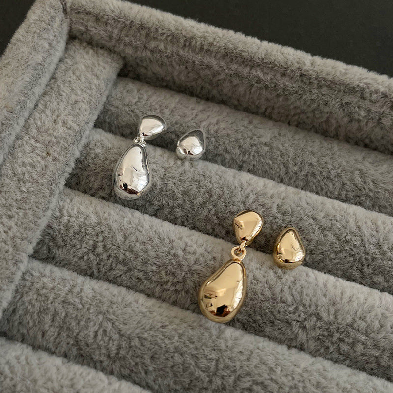 Advanced Metal Asymmetric Water Drop Ear Studs