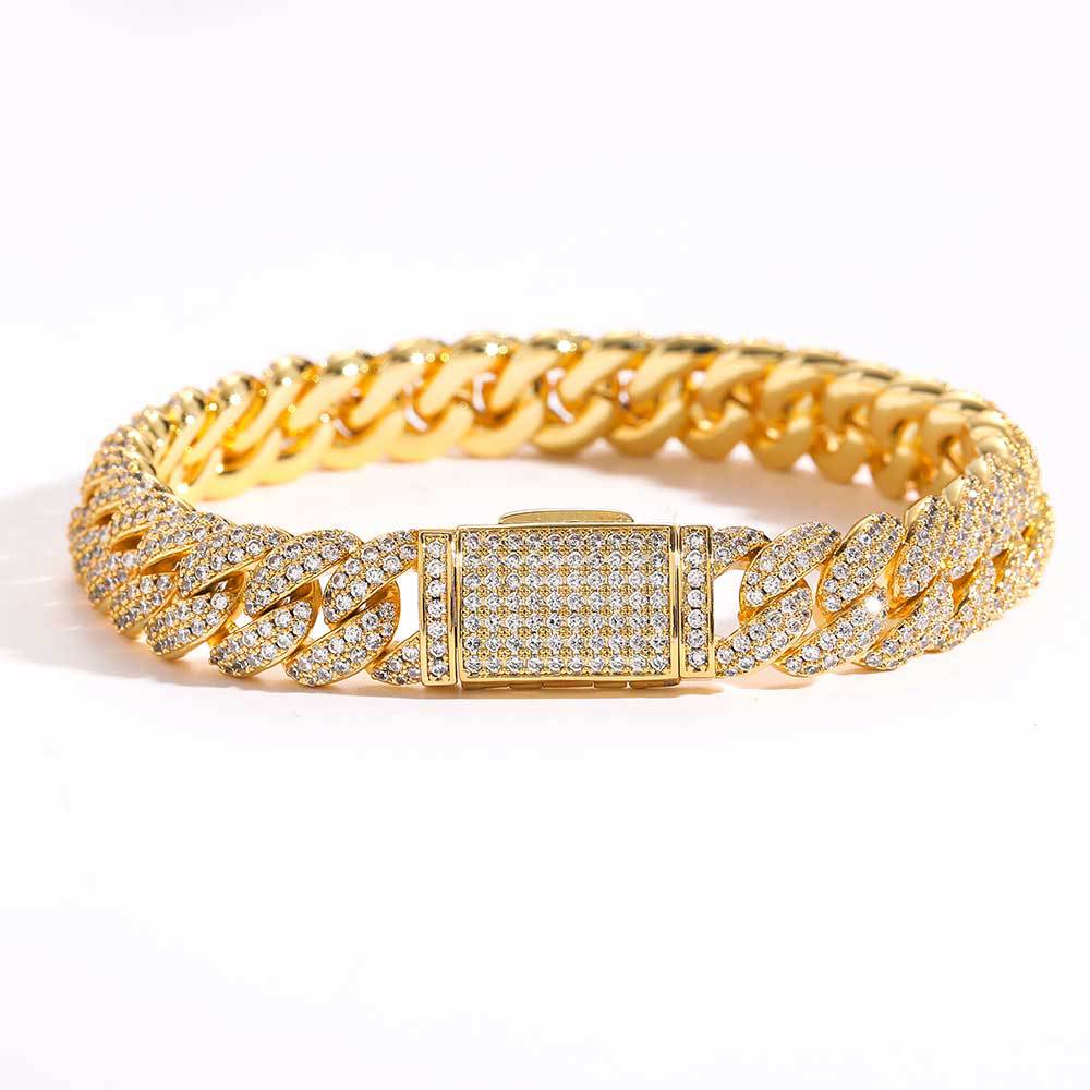 Fashion Brand Hip Hop 18K Gold Zircon Bracelet