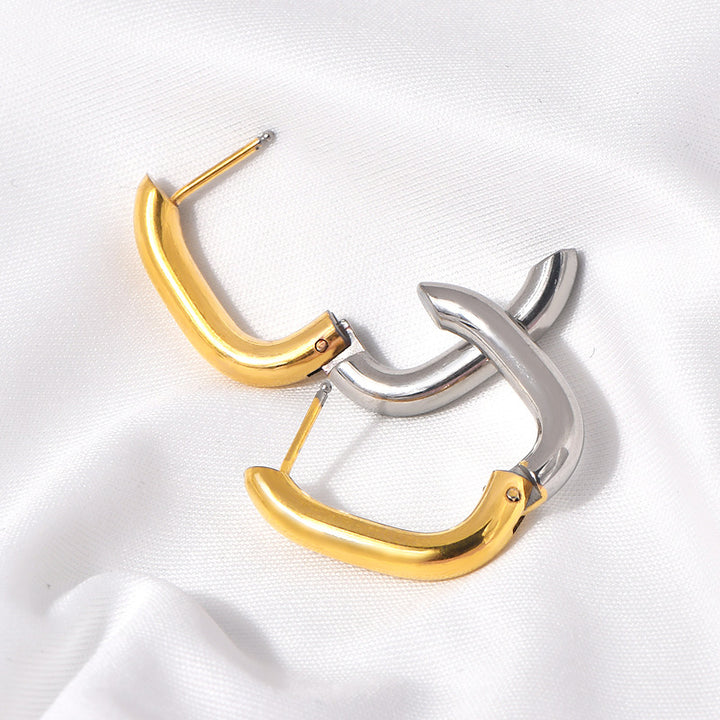 Metallic U-shaped Stainless Steel Earrings