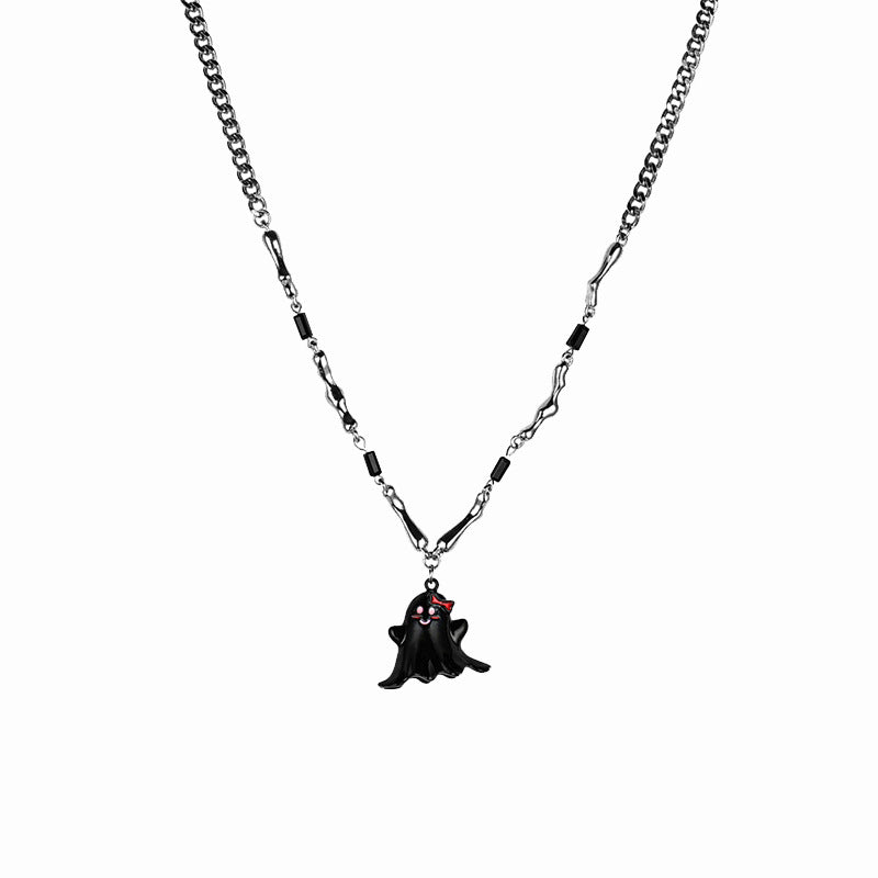 Special-interest Design Black Ghost Necklace For Women Ins Hip Hop