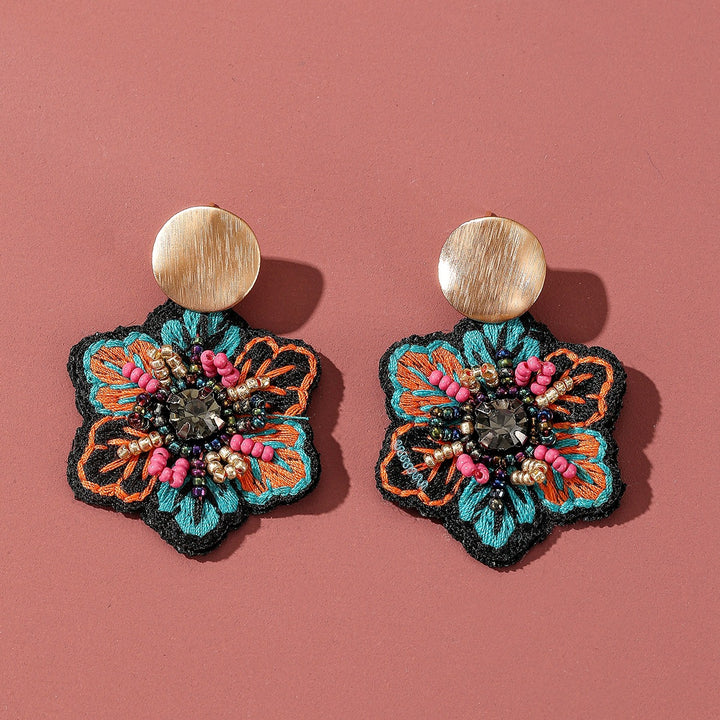 Handmade Embroidery Bead Earrings Creative