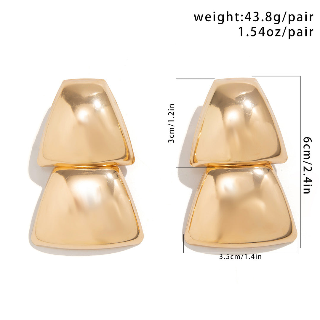 Fashion Design Glossy Folding Stud Earrings For Women Retro