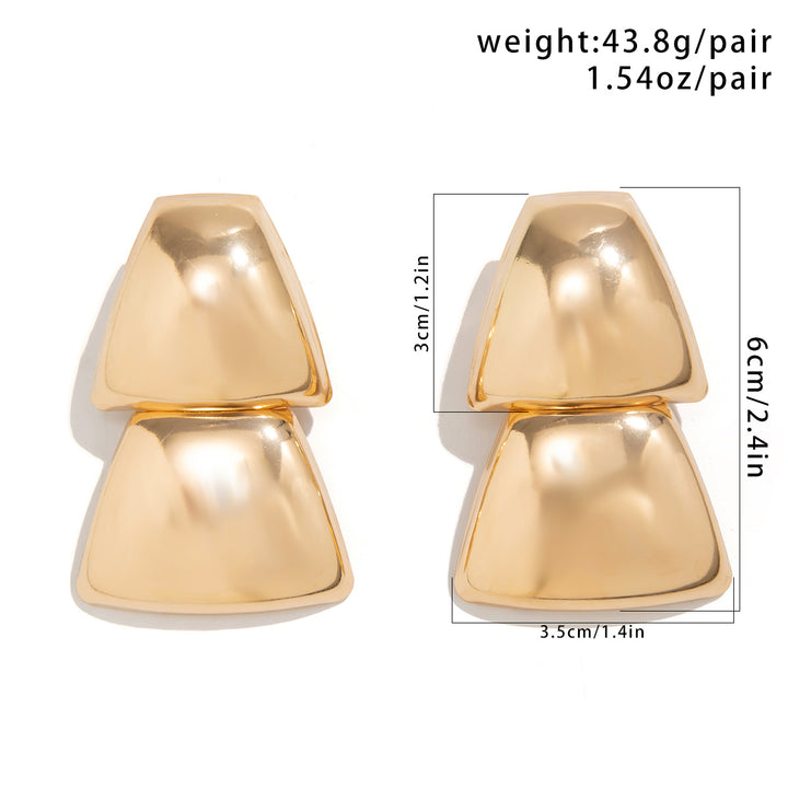 Fashion Design Glossy Folding Stud Earrings For Women Retro