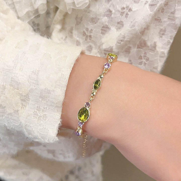 Women's Exquisite Green Rhinestone Bracelet