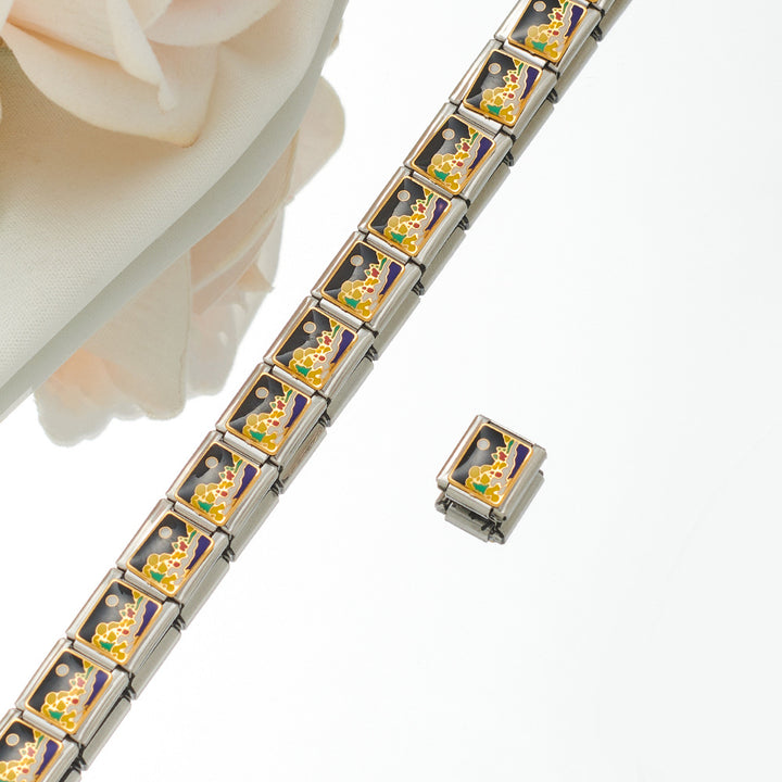 Stainless Steel Plated 18K Module Combination Bracelet