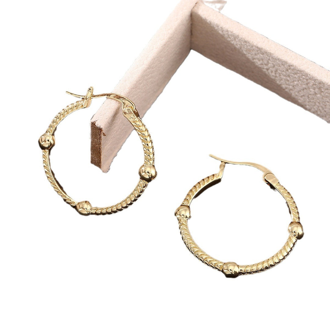 European And American Style Retro Atmospheric Geometric Round Big Ear Ring