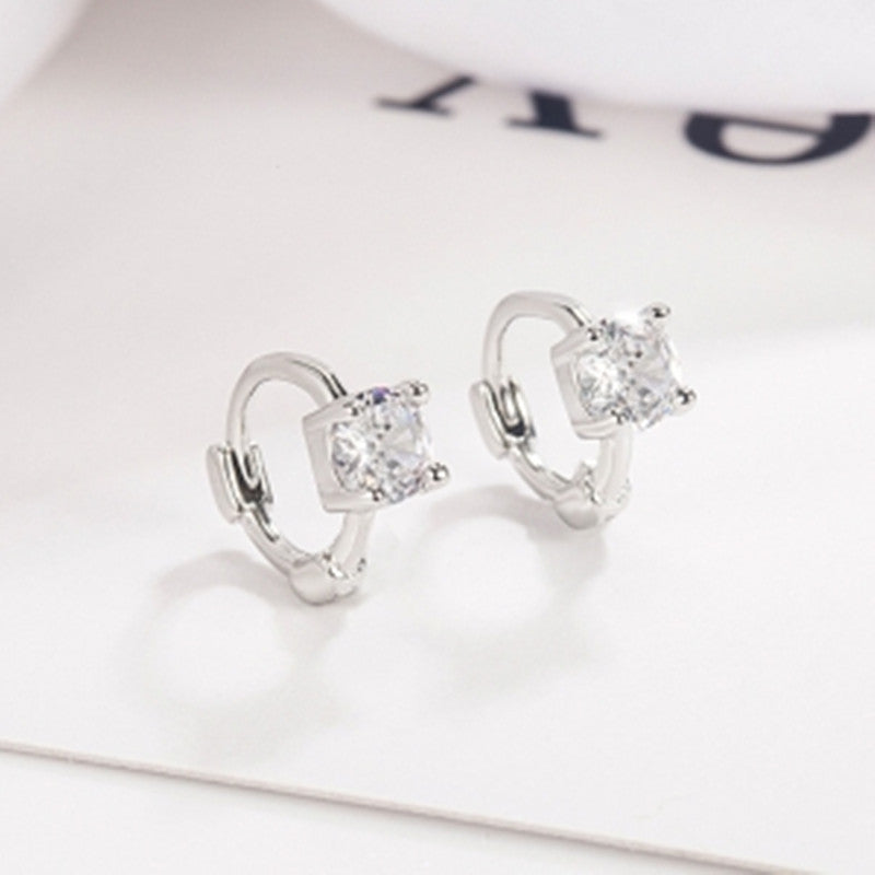 Small And Simple Zircon Stud Earrings Women's Design Sense