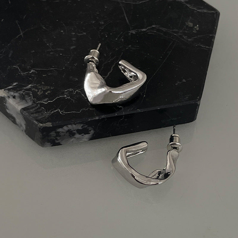 European And American Metal Personality Irregular Ear Studs