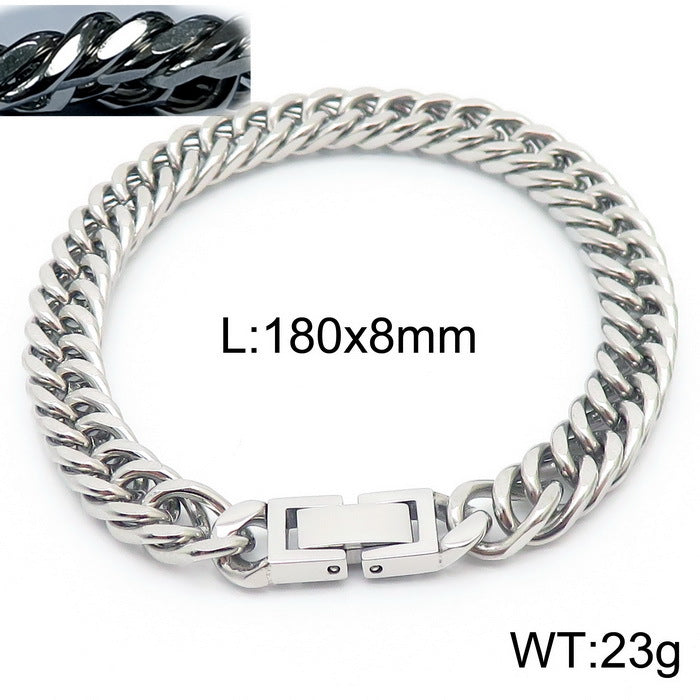 Cuban Link Chain Trimming Chain Jewelry Buckle Titanium Steel Bracelet