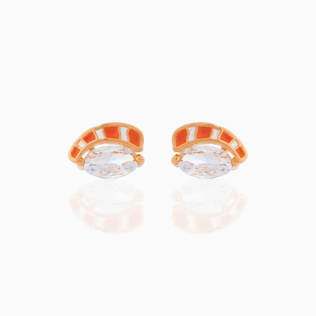 18K Real Gold Color-preserving Fruit Hamburger Series Ear Studs