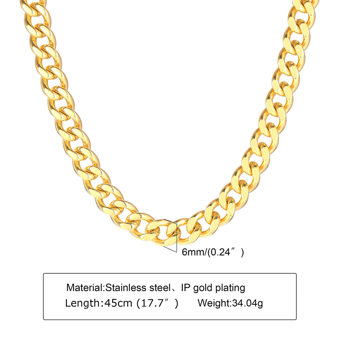 Stainless Steel Grinding Chain Necklace Gold Women's Clavicle Chain