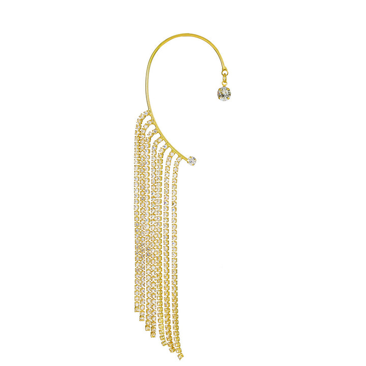 Fashion Long Rhinestone-encrusted Tassel Ear Hanging