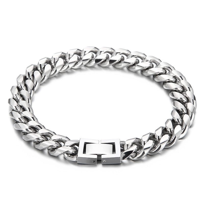 Cuban Link Chain Trimming Chain Jewelry Buckle Titanium Steel Bracelet