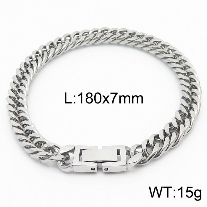 Cuban Link Chain Trimming Chain Jewelry Buckle Titanium Steel Bracelet