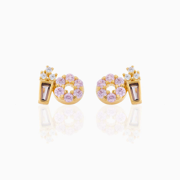 18K Real Gold Color-preserving Fruit Hamburger Series Ear Studs