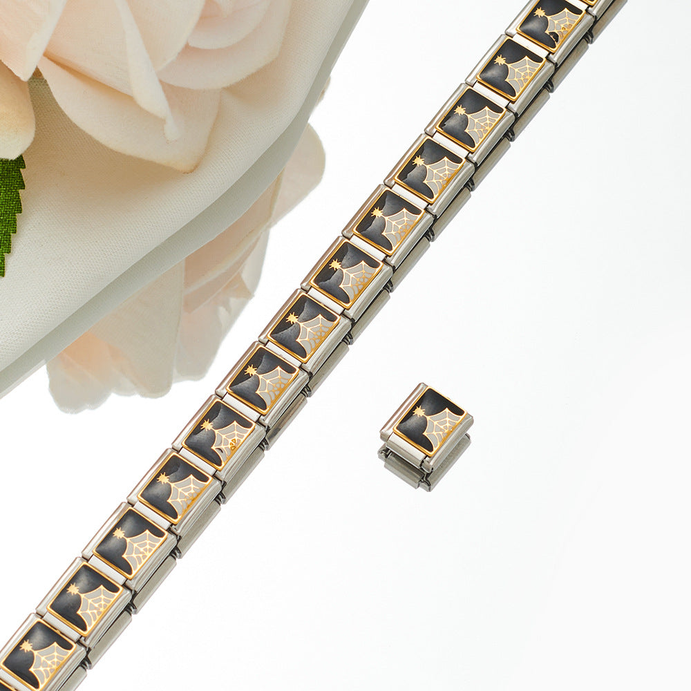 Stainless Steel Plated 18K Module Combination Bracelet