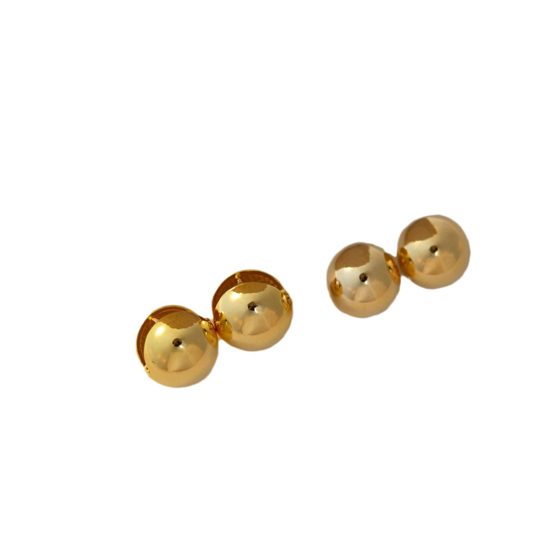 Golden Ball Stud Earrings Women's Design Sense