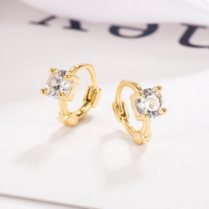 Small And Simple Zircon Stud Earrings Women's Design Sense