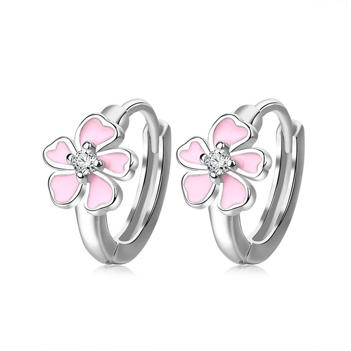 Fashion Epoxy Flower Earrings Cherry Blossom