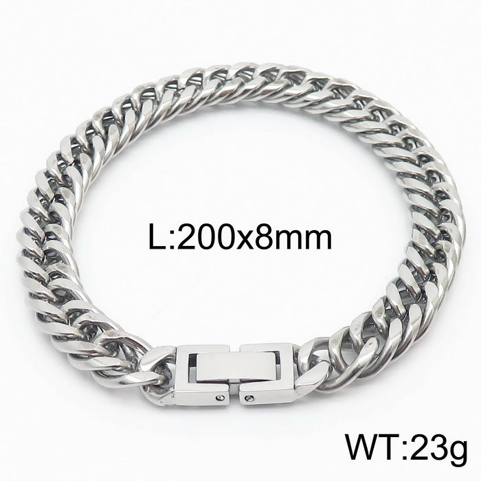 Cuban Link Chain Trimming Chain Jewelry Buckle Titanium Steel Bracelet