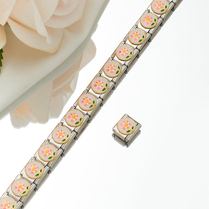 Stainless Steel Plated 18K Module Combination Bracelet