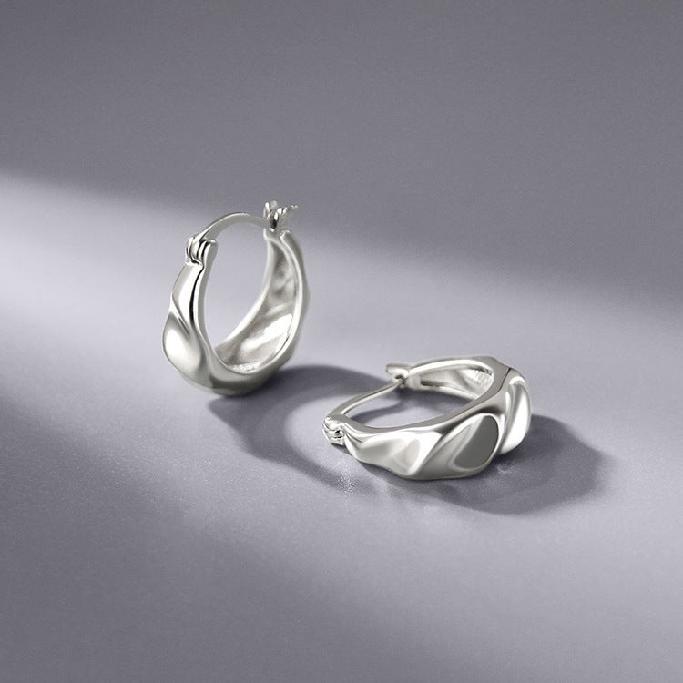 Women's Sterling Silver Mobius Strip Stud Earrings