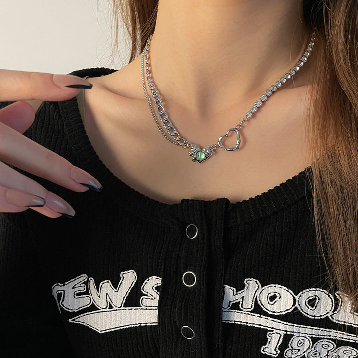 Special-interest Design Moonstone Love Necklace For Women Light Luxury