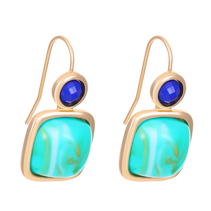 Simple Geometric Square Turquoise Earrings For Women