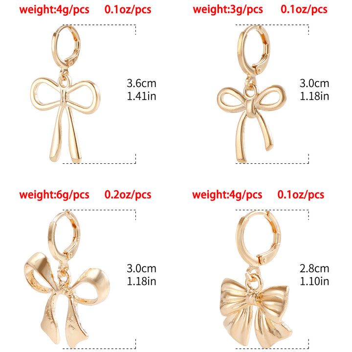 Geometric Bow Metal Earrings For Women