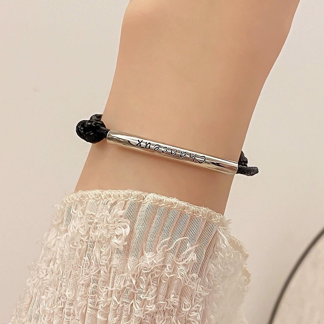 Letter Black Rope Bracelet Women's Simple Color Matching