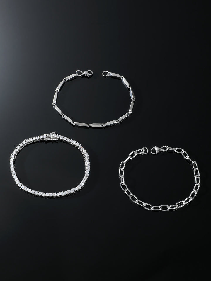 Simple Stainless Steel SUNFLOWER Three-piece Bracelet