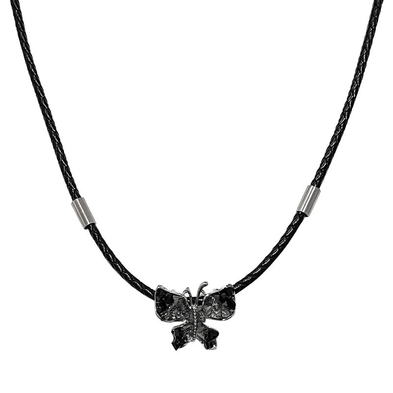 Black Butterfly Personalized Necklace Women's High-grade Pendant