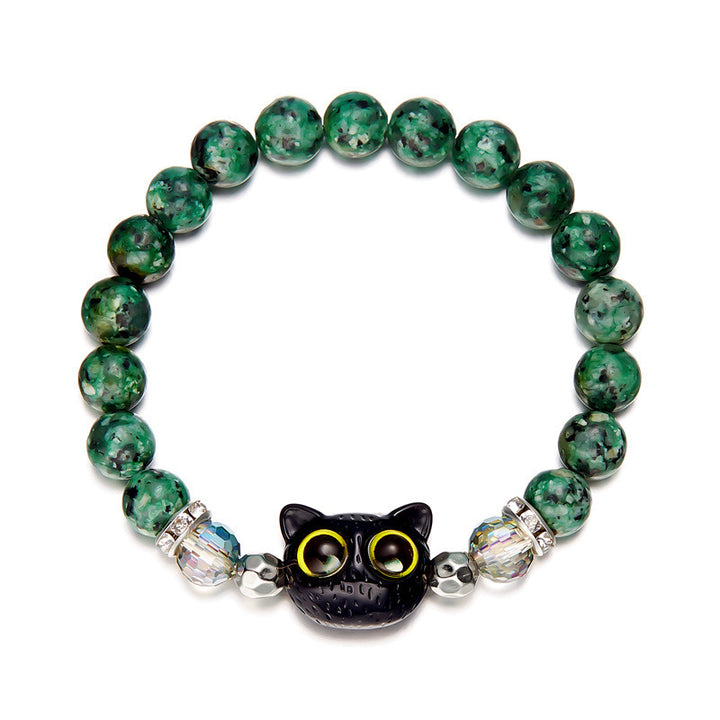 Niche Design Black Cartoon Kitten Bracelet