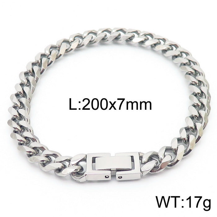 Cuban Link Chain Trimming Chain Jewelry Buckle Titanium Steel Bracelet