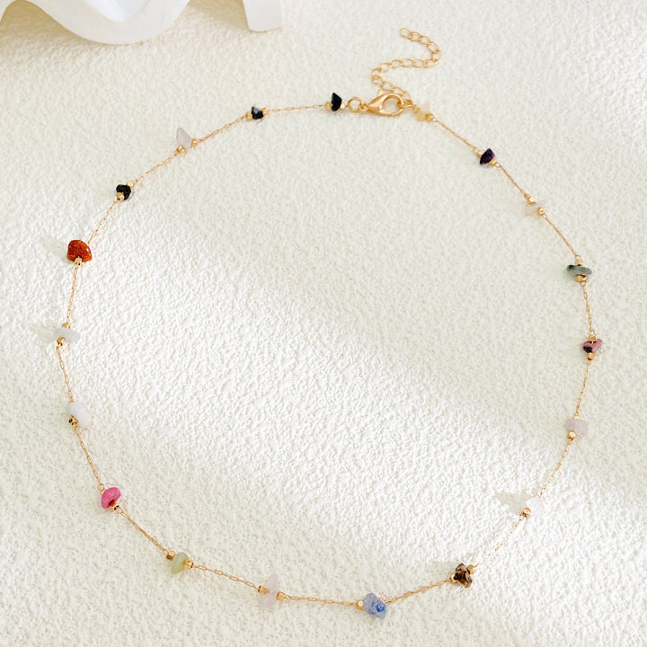 Colorful Rough Stone Irregular Simple Women's Necklace