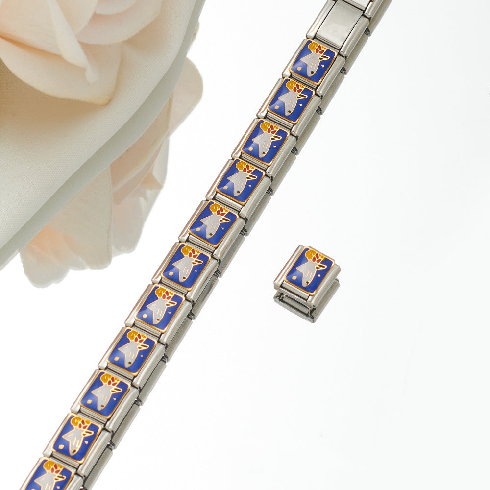 Stainless Steel Plated 18K Module Combination Bracelet