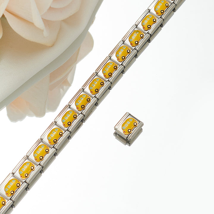 Stainless Steel Plated 18K Module Combination Bracelet