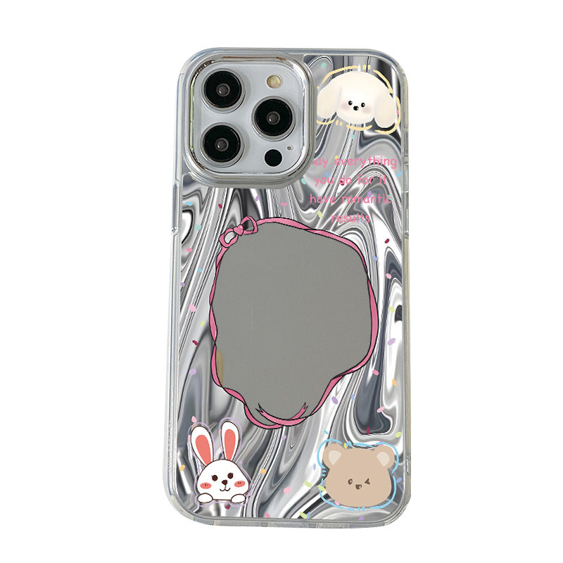 Pet Mirror Phone Case Cute Rabbit Protective Cover