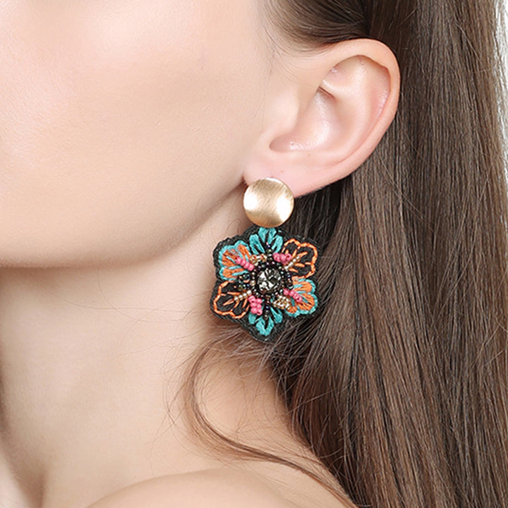 Handmade Embroidery Bead Earrings Creative