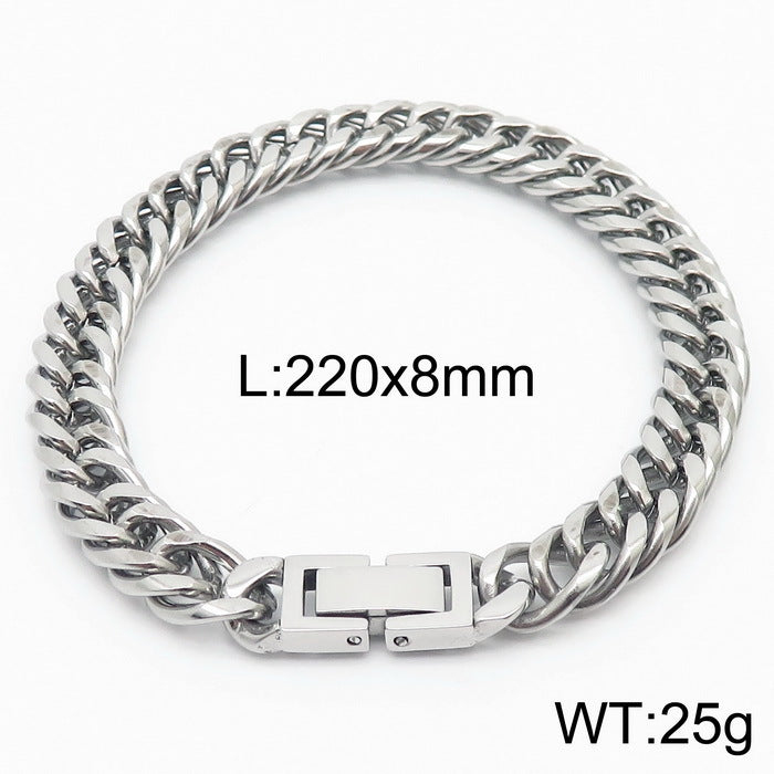 Cuban Link Chain Trimming Chain Jewelry Buckle Titanium Steel Bracelet