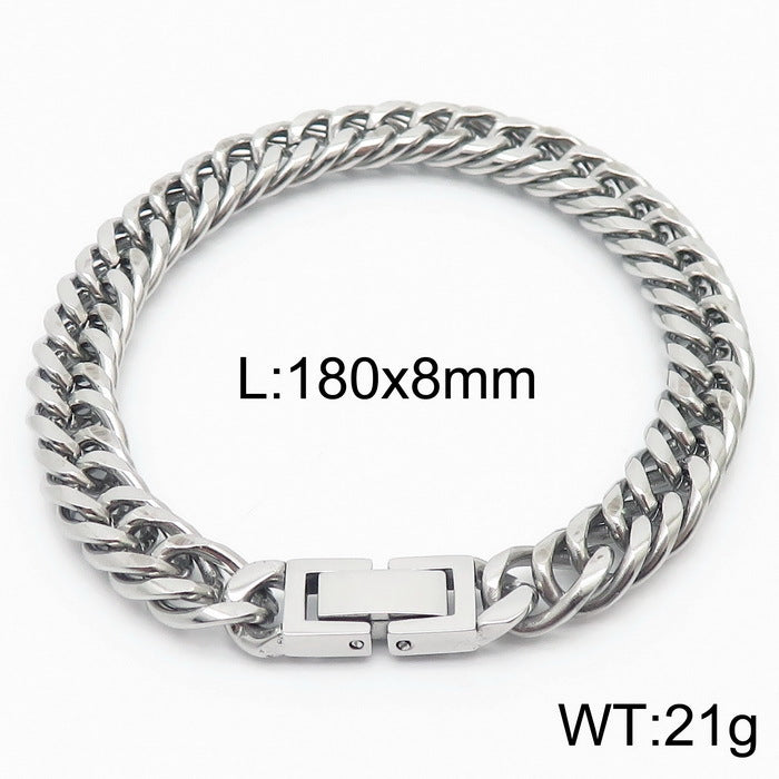 Cuban Link Chain Trimming Chain Jewelry Buckle Titanium Steel Bracelet